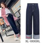 Letter Wide Leg Jeans