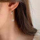Heart Rhinestone Alloy Dangle Earring 1 Pair - 925silver Earring - Gold - One Size