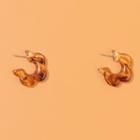 Flower Resin Earring 1 Pair - Drop Earring - Amber - One Size
