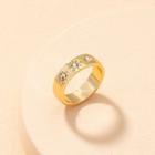 Rhinestone Sun Ring R287 - 1 Pc - Gold - Size 7