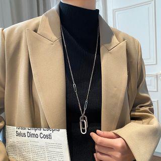 Geometric Alloy Pendant Necklace Necklace - Silver - One Size