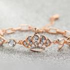 Jeweled Crown & Heart Bracelet