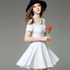Short-sleeved A-line Dress