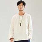 Frog-button Long-sleeve T-shirt