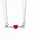 925 Sterling Silver Heart & Arrow Pendant Necklace Silver - One Size