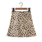 Leopard Print Fitted Mini Skirt