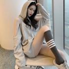 Cold Shoulder Hoodie Gray - One Size