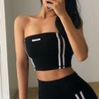 Striped Sport Cropped Tube Top