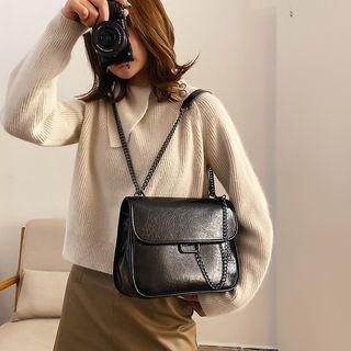 Flap Chained Crossbody Bag Black - One Size