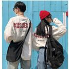 Couple Matching Long-sleeve Lettering T-shirt Off-white - One Size