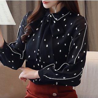 Dot Peter Pan Collar Lace Blouse