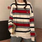 Penguin Embroidered Striped Sweater