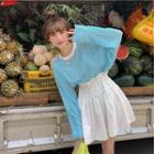 Long-sleeve Striped T-shirt / Skort