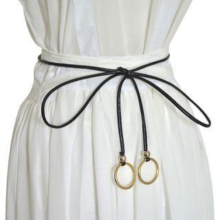 Hoop Faux Leather String Belt
