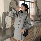 Single Breasted Coat / Jacket / A-line Skirt / Set