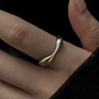 Irregular Sterling Silver Open Ring Silver & Gold - One Size