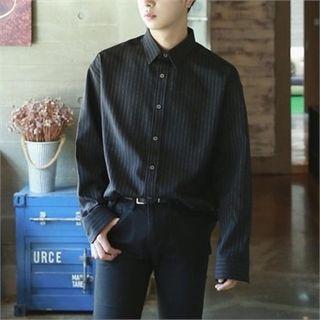Wrinkle-free Long-sleeve Pinstripe Shirt