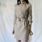 Double-breasted Mini Trench Dress