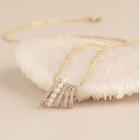 Rhinestone Faux Pearl Pendant Necklace 1 Pc - Gold - One Size