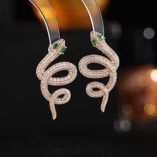 Rhinestone Snake Ear Stud