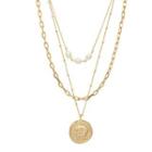 Coin Pendant Layered Alloy Necklace 1 Pc - Gold - One Size