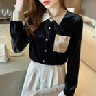 Two-tone Velvet Shirt