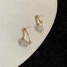 Gemstone & Rhinestone Two-way Earring Gold - One Size