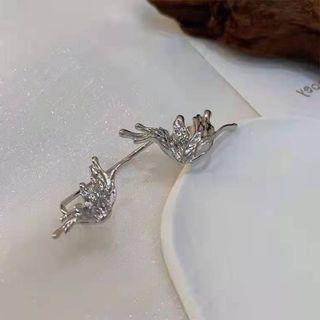 Butterfly Alloy Earring 1 Pc - Silver - One Size