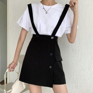 Asymmetric Suspender Skirt