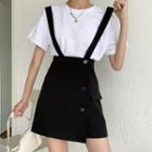 Asymmetric Suspender Skirt