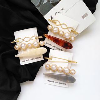 Set: Faux Pearl / Acetate Hair Pin (assorted Designs)