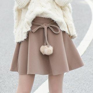 A-line Skirt With Pom Pom