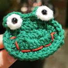 Knit Frog Brooch Green - One Size