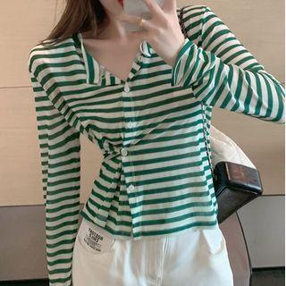 Long-sleeve Striped T-shirt / Dress Pants