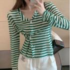 Long-sleeve Striped T-shirt / Dress Pants