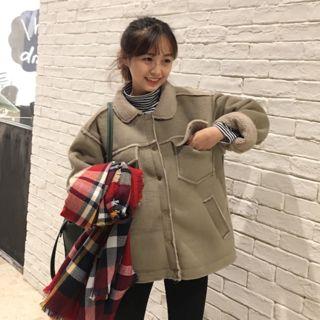 Fleece-lined Wool Coat