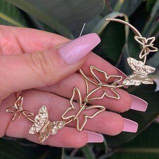 Butterfly Hoop Drop Earring
