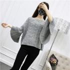 Flare-sleeve Cropped Sweater