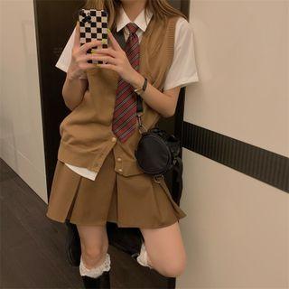 Sweater Vest / Pleated Skirt / Shirt