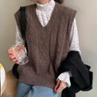 Linen Flower Sleeveless Sweater