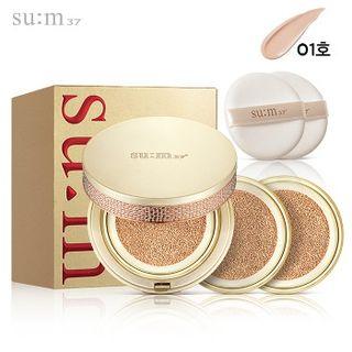 Su:m37 - Secret Essence Cushion Set: Cushion Spf35 Pa++ (#01 Light Beige) 15g With Refill 15g X 2pcs 3pcs