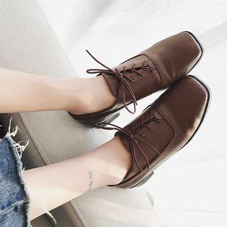Lace-up Square Toe Shoes