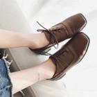 Lace-up Square Toe Shoes