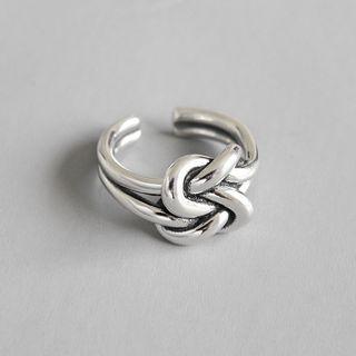 925 Sterling Silver Knot Open Ring Retro Silver - Hk Size No. 13
