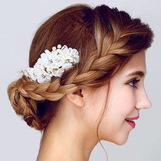Bridal Faux Pearl Flower Hair Comb