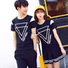 Couple Matching Triangle Print Short-sleeve T-shirt