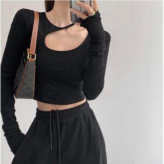 Cutout Slim-fit Crop T-shirt In 5 Colors