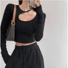 Cutout Slim-fit Crop T-shirt In 5 Colors