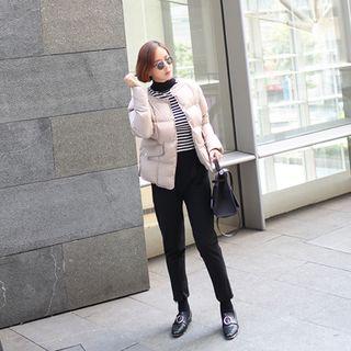 Slit-hem Band-waist Pants