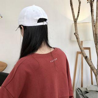 Lettering Embroidered Loose-fit Pullover